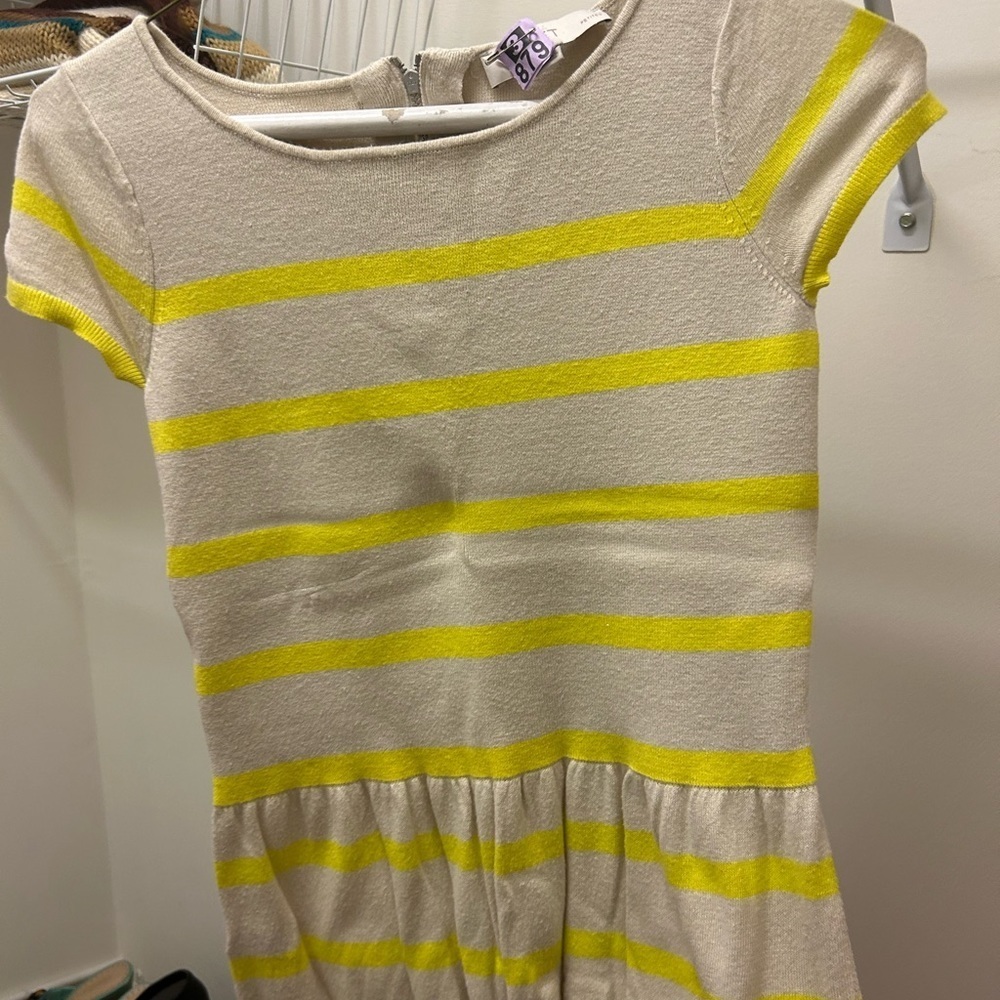 Loft tan and yellow striped sweater